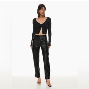 Wilfred Aritzia Black Melina Faux Leather Pants Sz 12